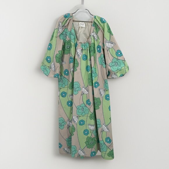 Hyacinth House by Tuckernuck Green and Blue Floral Dorinda Midi Dress size S NWT - Picture 1 of 9